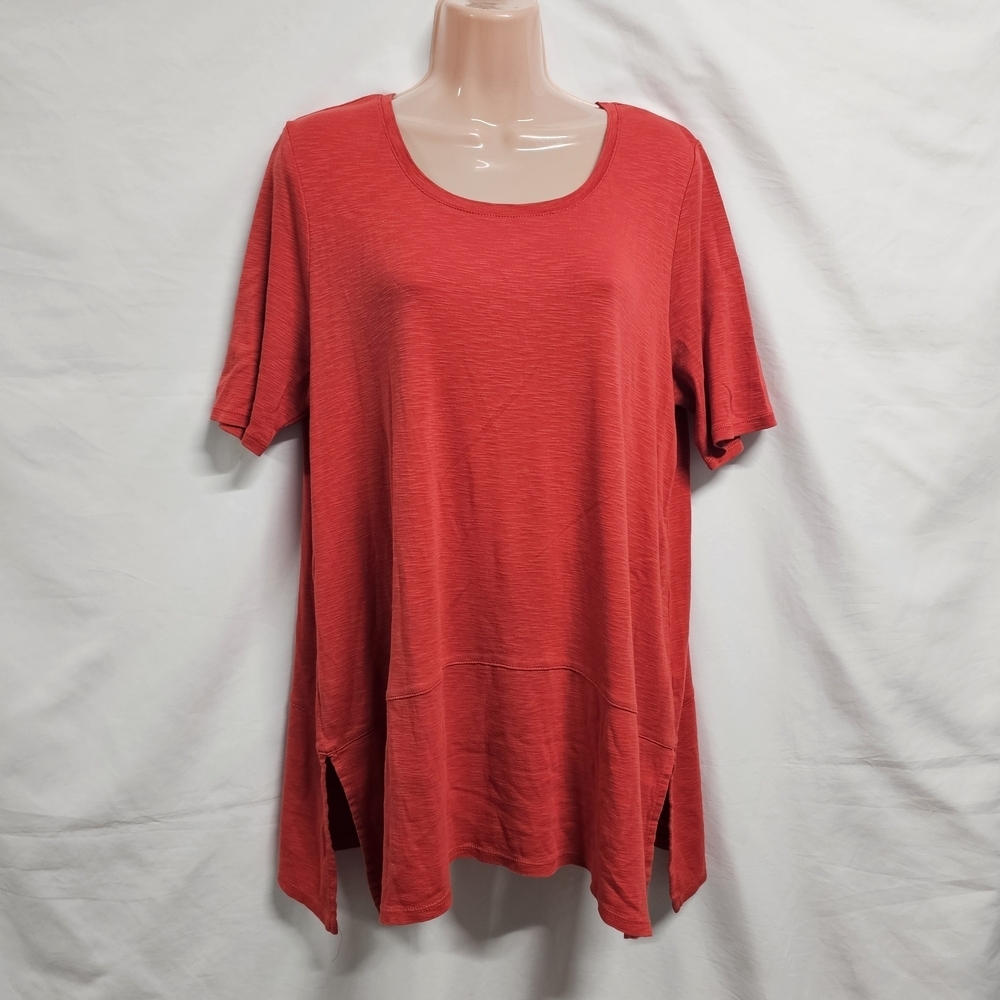 J. Jill Casual Everyday Top Dipped Hem Tunic Women Size L Cotton